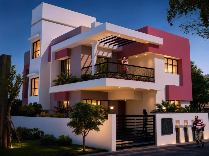 Line sketch of a modern home