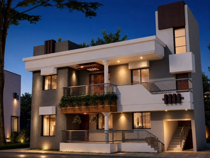Line sketch of a modern home