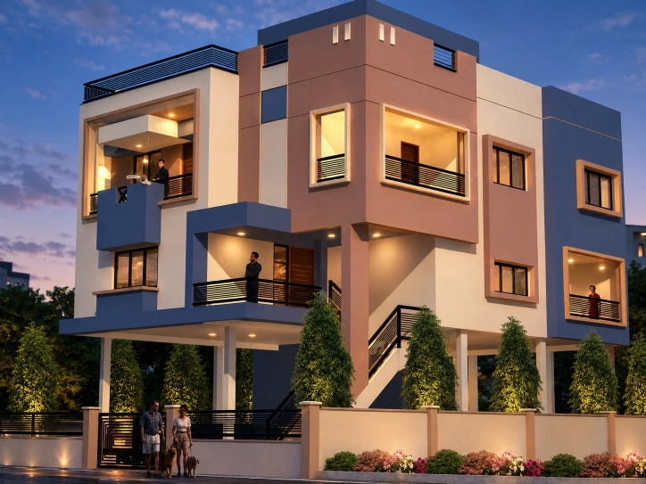 Geometric family residence architecture by M Studio